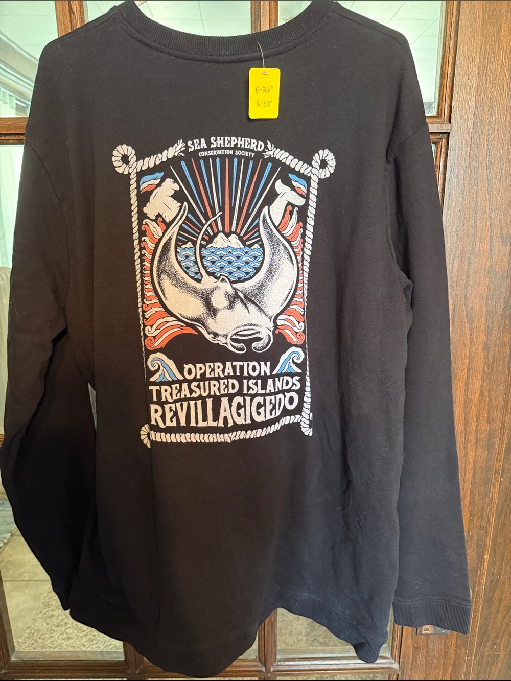 Sea Shepherd Operation Treasured Islands Organic Cotton Black 3XL Whale Wars Eco